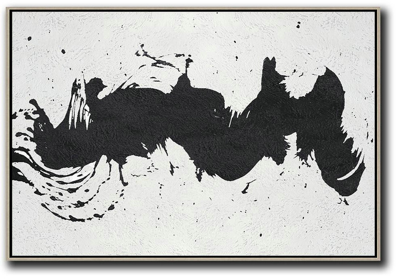 Hand Painted Original Art,Oversized Horizontal Minimal Art On Canvas - Large Oil Canvas Art